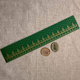 "Gold knitted green holiday belly band for 5x7 card | pack of 10" - Belly Bands in green by Ivory Invitations
