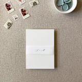 "Custom Wedding Belly Band | Modern Script | For Regular A7 or Petite Invitations | Set of 10" - Belly Bands in black by Cotton and Bow