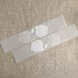 "Hydrangea floral white ink printed vellum belly band for 5x7 card | pack of 10" - Belly Bands in white by Ivory Invitations