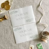 "Custom couple's names and greenery vellum belly band for invitations | Set of 10" - Belly Bands in beige by Maria Ferrer G.
