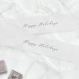 "Happy Holidays Vellum Belly Bands for 5 x 7 Cards (Set of 25)" - Belly Bands in white by Caroline Russo