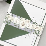 "Lush Grace | Pack of 25 Floral Vellum Belly Bands" - Belly Bands in green by Nikki Turner