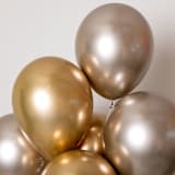 "Heavy Metal Balloon Bouquet" - Balloons in gold by Balloon and Bash