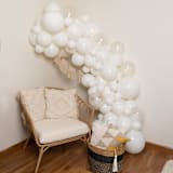 "All White Everything THICK Balloon Garland Kit (10-12 feet)" - Balloons in white by Balloon and Bash