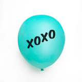 "XOXO Latex Balloon, Robin's Egg and Black, set of 3" - Balloons in blue by ForYourParty