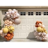 "Boho Rainbow Balloon Garland Luxury Kit (10-12ft)" - Balloons in beige by PopFestCo