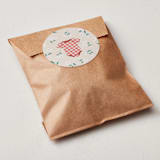 "Baby-Q" - Baby Shower Stickers in Ketchup by Jamie Alexander - For Scale