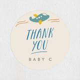 "Adventure Begins" - Baby Shower Stickers in Blue Jay by Creo Study - Close-Up