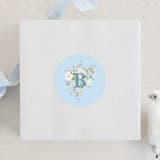 "Botanical Blocks" - Baby Shower Stickers in Baby Blue by Itsy Belle Studio - For Scale