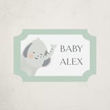 "Jungle Animals" - Baby Shower Stickers in Mint by Christy Hy Lee - Close-Up