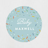 "Scattered Sprinkles" - Baby Shower Stickers in Sky by Lauren Chism - Close-Up