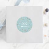 "Scattered Sprinkles" - Baby Shower Stickers in Sky by Lauren Chism - For Scale