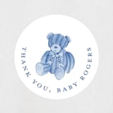 "French Teddy Bear" - Baby Shower Stickers in Gardenia by Pati Cascino - Close-Up