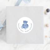 "French Teddy Bear" - Baby Shower Stickers in Gardenia by Pati Cascino - For Scale