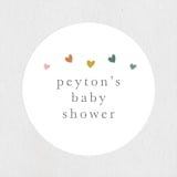 "Tiny Hearts" - Baby Shower Stickers in Hearts Rainbow by Stacey Meacham - Close-Up