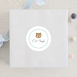 "Hot Air Balloon Bear" - Baby Shower Stickers in Blue Berry by Teju Reval - For Scale