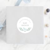"Baby Shower Wreath" - Baby Shower Stickers in Celeste by Melinda Denison - For Scale