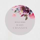 "Blooms" - Baby Shower Stickers in Rose by Lori Wemple - Close-Up