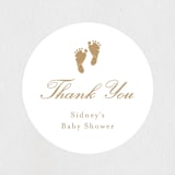 "Footprint" - Baby Shower Stickers in Golden by Stacey Meacham - Close-Up