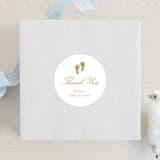 "Footprint" - Baby Shower Stickers in Golden by Stacey Meacham - For Scale