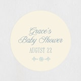 "French Frame" - Baby Shower Stickers in Powder by Robert and Stella - Close-Up