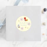 "Butterfly Florals" - Baby Shower Stickers in Daffodil by Baumbirdy - For Scale