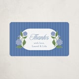 "Hydrangea Pram" - Baby Shower Stickers in Sky by Cindy Reynolds - Front