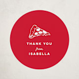 "Special Delivery Pizza" - Baby Shower Stickers in Marinara by Madhvi Samimi - Front