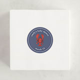 "My Lobster" - Baby Shower Stickers in Denim by Wendy Taylor - For Scale