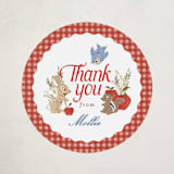 "Disney Woodland Gingham" - Baby Shower Stickers in Apple by Erin L. Wilson - Front