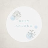 "Snowflakes" - Baby Shower Stickers in Glacier by Baumbirdy - Close-Up