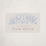 "Blooming Foil Oval" - Baby Shower Stickers in Bluebell by Hannah Williams - Front