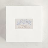 "Blooming Foil Oval" - Baby Shower Stickers in Bluebell by Hannah Williams - For Scale