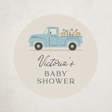 "Classic Truck" - Baby Shower Stickers in Lake by Karidy Walker - Front