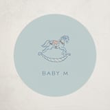 "Vintage Horse" - Baby Shower Stickers in Powder by Vera Lim - Front
