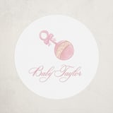 "un hochet" - Baby Shower Stickers in Watermelon by Creo Study - Front