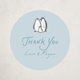 "Arctic Family" - Baby Shower Stickers in Sky by Lucrecia Caporale - Front