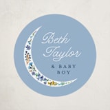 "Floral Moon" - Baby Shower Stickers in Moon Flower by Alethea and Ruth - Close-Up