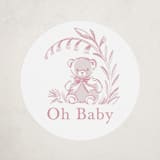 "Baby Toile" - Baby Shower Stickers in Blush by Teju Reval - Close-Up