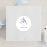 "Dreamy Toile" - Baby Shower Stickers in Blueberry by Teju Reval - For Scale
