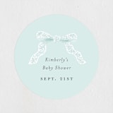 "Dainty" - Baby Shower Stickers in Tiffany Blue by Paper Raven Co. - Close-Up