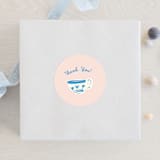 "China Tea Set" - Baby Shower Stickers in Blush by Ani Somi - For Scale