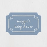 "Florence" - Baby Shower Stickers in Sky by Kelly Watkins - Close-Up