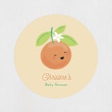 "Little Cutie" - Baby Shower Stickers in Citrus by Itsy Belle Studio - Close-Up