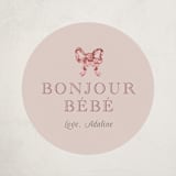 "Bonjour Bebe" - Baby Shower Stickers in Peony by Itsy Belle Studio - Close-Up