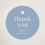 "Heartbeat" - Baby Shower Stickers in Provincial Blue by Stacey Meacham - Close-Up
