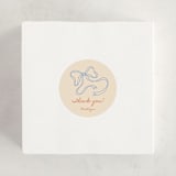 "Ribbon of Joy" - Baby Shower Stickers in Citrus Sky by Zove Ahhh - For Scale