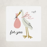 "Little Stork" - Baby Shower Stickers in Blush by Ani Somi - Close-Up