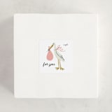 "Little Stork" - Baby Shower Stickers in Blush by Ani Somi - For Scale