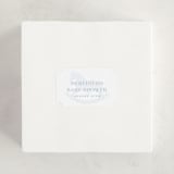 "Classic Gingham" - Baby Shower Stickers in Sky by Melinda Denison - For Scale